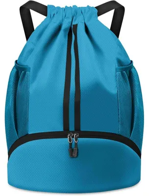 Produktbild von Sporttasche mit Kordelzug Himmelblau Wasserfest Multifunktional für Sport & Freizeit