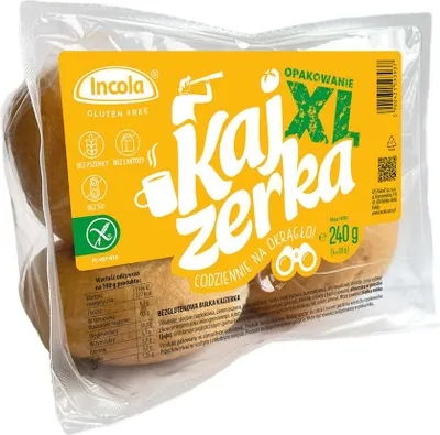 BUŁKI KAJZERKI XL BEZGLUTENOWE (4 szt.) 240 g - INCOLA