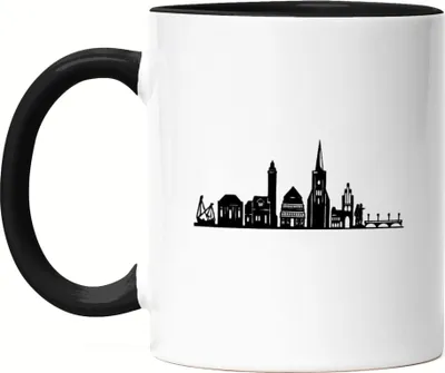 Produktbild von Neustadt in Holstein Silhouette Tasse Schwarz - Stilvolles Andenken