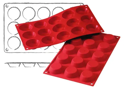 Silikon-Backform 15 Törtchen ø 5 cm – Kuchenform – Profi-Qualität