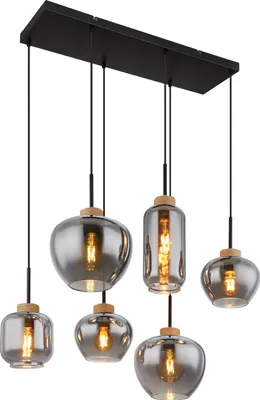 Produktbild von Globo Lighting Hängeleuchte Metall schwarz matt, 6x E27