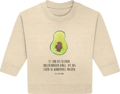Produktbild von Mr. & Mrs. Panda Organic Baby Pullover Avocado Kern 6. - 12. Monat - Natural Raw - Geschenk, Spruch Leben, Pflanze, Bullover, Liebe