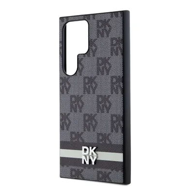 Produktbild von DKNY DKHCS24LPCPTSSK S24 Ultra S928 schwarz hardcase Leather Checkered Mono Pattern & Printed Stripes Schutzhülle