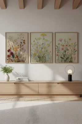 Produktbild von Wallity, Elegantes Dekoratives Wandbild (3 Teile), 50 x 35 cm | 100% MDF (3 mm) mit Rahmen aus massivem Holz (2 cm) | Perfekt für modernes Wohndesign und stilvolle Akzente.