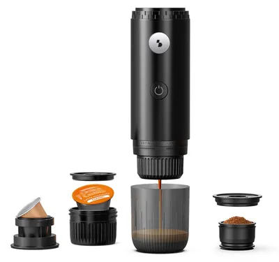 3-in-1-Espressomaschine, tragbar, 19 bar, USB-C, schwarz