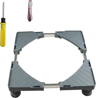 Zdjęcie produktu dla Podstawa pod pralkę JustValue – 150 kg – regulowana wysokość