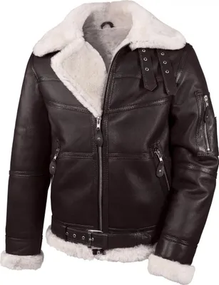 Produktbild von Lammfelljacke - B16 MODELL 1 ESPRESSO/WEIß - Größe: L