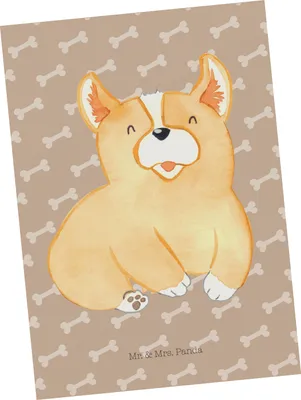 Produktbild von Mr. & Mrs. Panda Postkarte Corgie - Hundeglück - Geschenk, Sprüche, Spruch, Grußkarte, Bellen, Ansichtskarten, Hund, bildkarte, Corgi, Motivation, Postkarten, einzelkarte