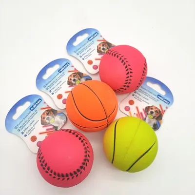 Productafbeelding van Nobleza Hondenbal, natuurrubber, speelbal voor honden, 6 stuks. Veelzijdig, robuust, voor veel speelplezier met uw hond