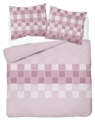 Obrázek produktu pro Běžné povlečení, flanelové povlečení, teplé, vhodné na zimu, rozměr 160x200, barva růžová, geometrický vzor, Obrázek vytvořený pomocí AI