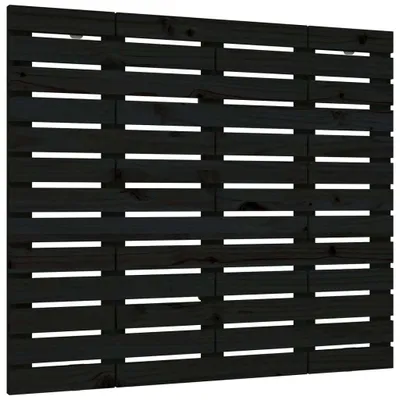 Image de vidaXL Tête de lit murale noire 106x3x91,5 cm Pin massif