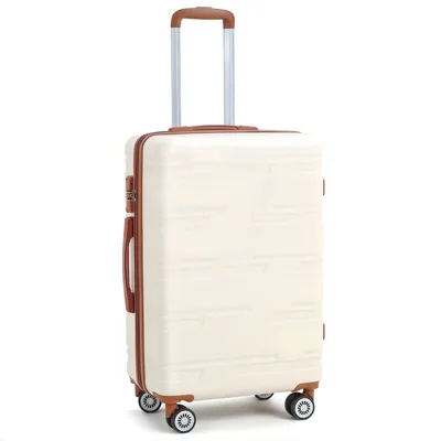 Produktbild von Trolleykoffer 28 Zoll – Leichter ABS Reisekoffer mit TSA-Schloss – Beige