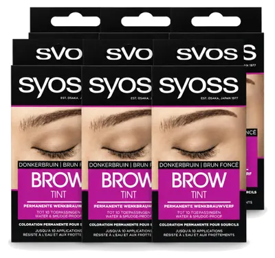 Imagen del producto de 6 unidades de tinte para cejas SYOSS - Color marrón oscuro - Paquete económico