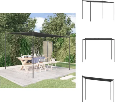 Image de vidaXL, Pavillon anthracite, 3x3 mètres, 180 g/m², tissu et acier - Pavillons et tentes de réception