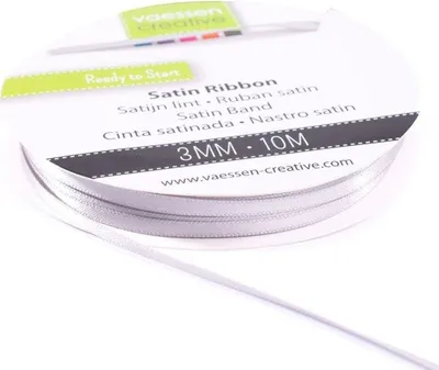 Produktbild von Vaessen Creative | Satinband 3mmx10m Silber Hell
