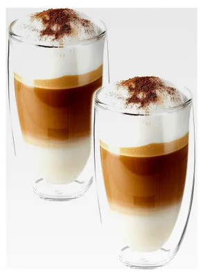 Produktbild von Doppelwandige Latte Macchiato Gläser 450ml Cappuccino Tassen - aus Borosilikatglas - Spülmaschinenfeste Teegläser Kaffeetassen Set - Thermogläser (2er Set)