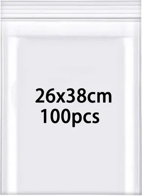 Imagen del producto de Bolsas resellables con cierre hermético, de 260 x 380 mm, paquete de 100 unidades, para ropa