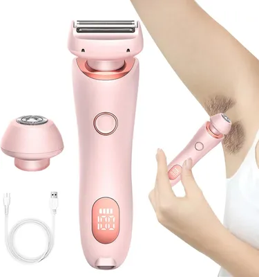 Produktbild von Rasierer Damen, 2 in 1 Intimrasierer für Frauen Elektrisch Rasierer mit Wasserdicht, Schmerzlos Epilierer, Kabelloser Nass/Trocken Epilierer