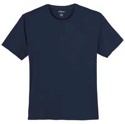 Produktbild von s.Oliver Übergrößen Basic T-Shirt Rundhals navy