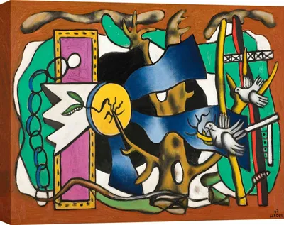Produktbild von Leinwandbilder Fernand Léger – Komposition mit zwei Vögeln, 100 x 70 cm