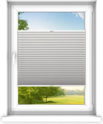 Immagine prodotto di time4blinds, Tenda plissettata su misura, Senza fori, 80x70 cm, Grigio chiaro