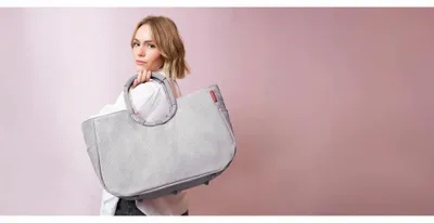 Zdjęcie produktu dla Reisenthel loopshopper L, Torba na zakupy, Biały, Aluminium, Wzór, Wzór w kropki, 25 l