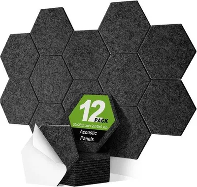 Produktbild von Famanu Akustikpaneele Schwarz 30x26x1cm - 12 Stück