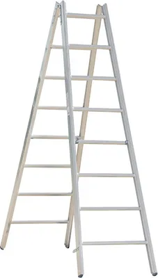 Produktbild von Alu-Sprossen Stehleiter Mod. 000 - Sprossenanzahl: 2 x 8, Länge: 2,34 m
