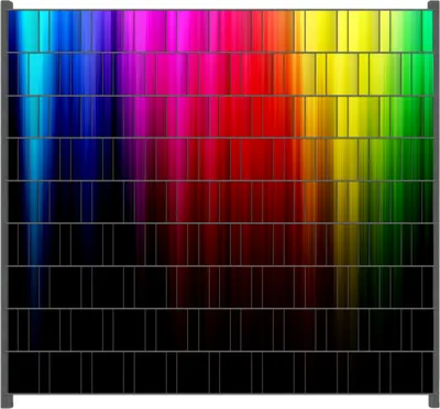 Produktbild von Wallario Zaunsichtschutz mit Motiv Bunte Regenbogenstreifen auf Schwarz für Ein- und Doppelstabmatten Zäune in der Größe 200 x 180 cm