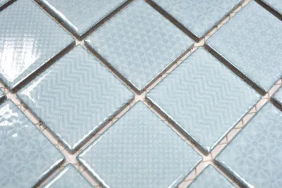 Produktbild von Handmuster Mosaikfliese TÜRKIS AQUABLAU HELL BAD Pool Fliesenspiegel Küche MOS16-0402_m
