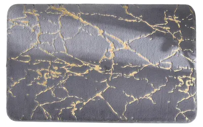 Produktbild von Badezimmer Fußmatte, Fleeß Badematte 40x60cm, Waschbar Antirutsch Schnell trocknend, Grau