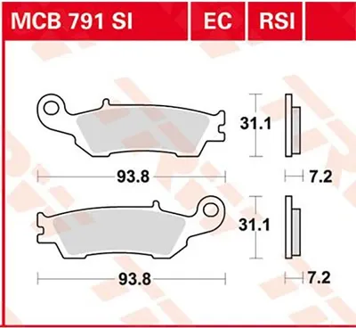 Obrázok produktu pre Brzdové doštičky TRW Mcb791Rsi