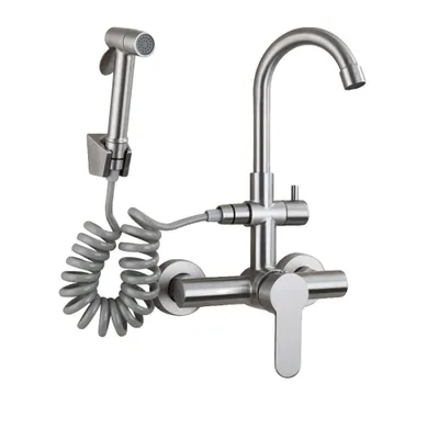 Produktbild von Küchenarmatur, Wandmontage, flexibles Bidet-Feature, WEISS