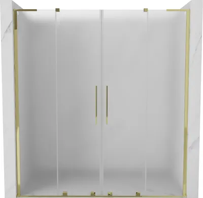 Produktbild von Mexen Velar L Duo Schiebetür Duschabtrennung 170 cm, satiniert, gold - 871-170-003-32-50