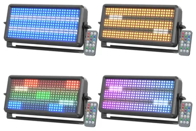 Produktbild von LED-Lichtleiste - DMX512-Bühnenlicht - 4er-Set - 150 W - 450 RGB- und weiße LEDs - Wallwasher - EU-Stecker