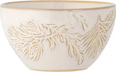 Produktbild von Bloomingville Schale WINTER Weiß Natur Tannenzweige Snackschale Keramik
