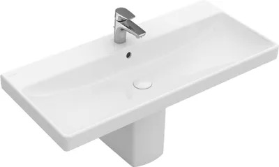 Zdjęcie produktu dla Villeroy & Boch umywalka szafkowa AVENTO 800 x 470 mm, do baterii 3-otworowej, z przelewem, biała 41568001