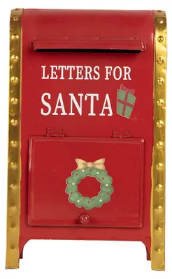 Produktbild von Clayre & Eef Weihnachtsdekorationsfigur Briefkasten 15x9x28 cm Rot Metall