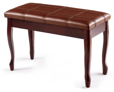 Obrázek produktu pro Klavírní lavice s úložným prostorem, masivní dřevo, 75x35x49 cm, hnědá