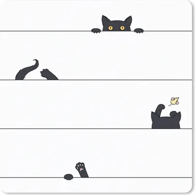 Produktbild von MuchoWow® Mauspad Mousepad Katze - Muster - Maus - Jungen - Mädchen - Kinder - Kinder 20x20 cm - Mousepads - Maus Mat - Pad - Mausunterlage - Desk Mat - Bureauartikeln