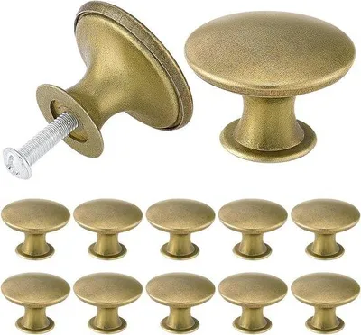 Produktbild von Antike messing Kastknoppen, Set von 24 Stück, 30 mm runde Vintage Türknöpfe, Küchenkasten und Schubladen, Chique Möbelgriffe