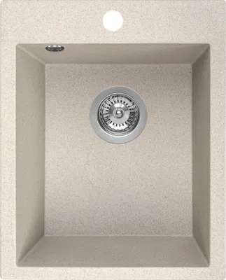 Produktbild von BADLAND Spülbecken Granitspüle Einzelbecken Chichi 48x39 Beige | Siphon im SET!