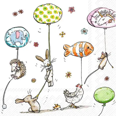 Produktbild von ANIMALS WITH BALLOONS Lunch-Servietten L 937600