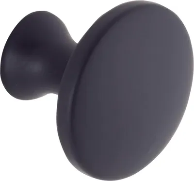 Produktbild von Knopf Brock ø 28 mm, Tiefe 25 mm, Zinkdruckguss schwarz matt
