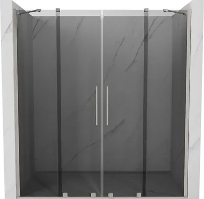 Produktbild von Mexen Velar Duo Schiebetüren 170 cm, Graphit, gebürstetes Nickel - 871-170-000-42-97
