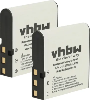 Produktbild von vhbw 2x Akku kompatibel mit YASHICA City 200, 100 Kamera (950 mAh, 3,6 V, Li-Ion)