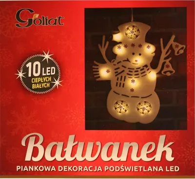 Produktbild von Lichtdekoration - Schaumstoff-Schneemann mit 10 weißen LEDs, batteriebetrieben