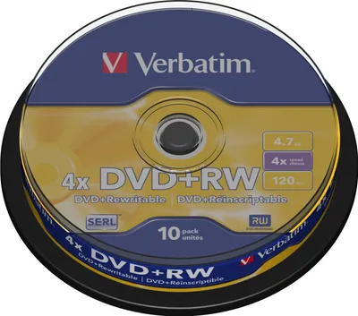 Produktbild von Verbatim DVD+RW Matt Silver, Tortenschachtel