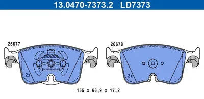 Produktbild von ATE Bremsbeläge Satz Vorne für VW Caddy V Kombi (SBB, SBJ) 13.0470-7373.2