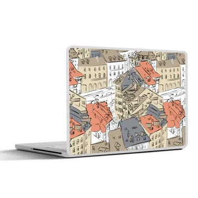 Produktbild von MuchoWow® Laptop Aufkleber Sticker Cover Gebäude - Muster - Städte 40x30 cm - Laptop Dekoration - Selbstklebend